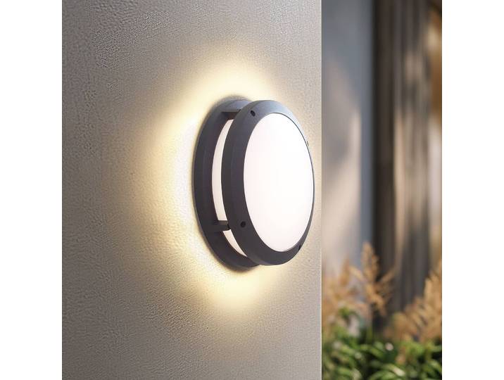 Lindby Smart LED-Außenwandleuchte Liren CCT RGB Tuya WLAN Lindby, dimmbar, alu / grau / zink, Aluminium, Modern