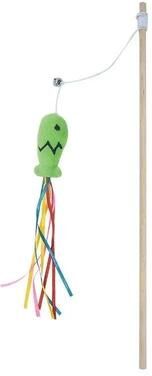 Uplift Treasures Cat Teaser Wand Toy With Fish Design green