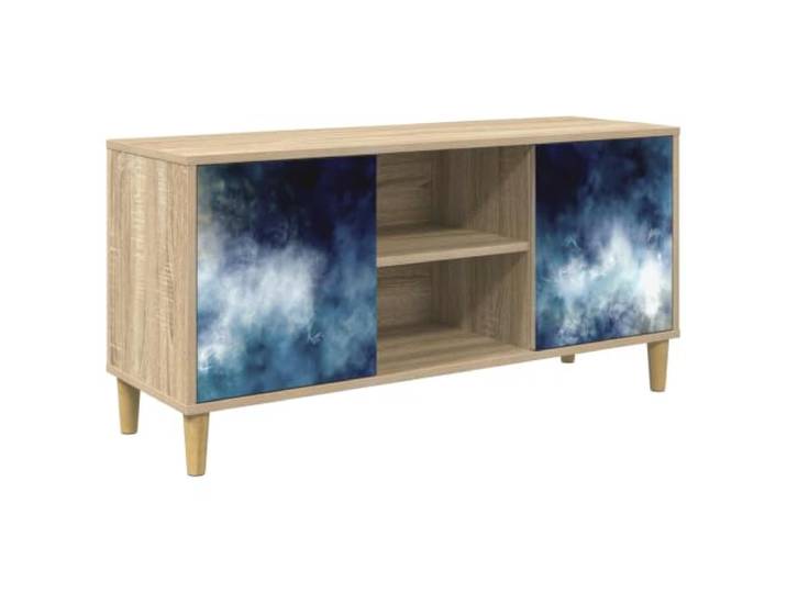 HFXHIJXQ TV-Schrank Lowboard Sonoma 102x33x50 cm TV-Board Holzwerkstoff Elegantes Fernsehmöbel für Wohnzimmer und Schlafzimmer mit 2 Türen, Fach sowie erhobenen Füßen für bessere Belüftung.
