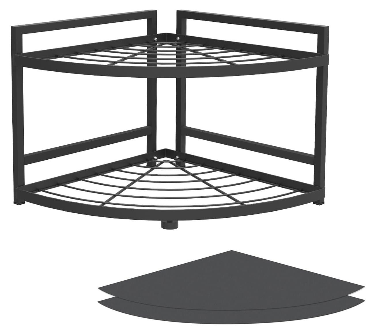 Merkloos Hoekrek met 2 Niveaus en Verstelbare Planken voor Keuken, Badkamer of Balkon