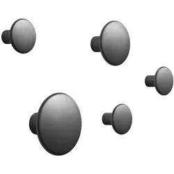 Muuto Dots Metall Wandhaken 5er-Set, schwarz