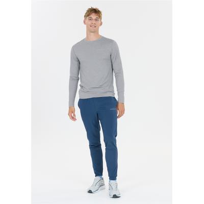 Langarmshirt ENDURANCE "Abdon", Herren, Gr. M, grau (hellgrau, meliert), 95% Polyester, 5% Elasthan, unifarben, normal, Rundhals, Shirts Langarmshirt, mit Quick Dry-Technologie