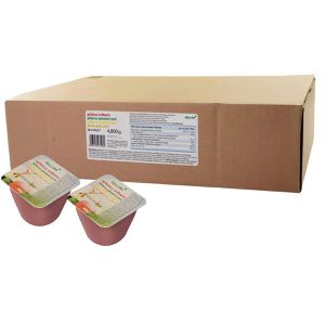 Hellma Fruchtpüree Apfelmus mit Erdbeere, 94% Frucht, je 100 g, 48 Stück