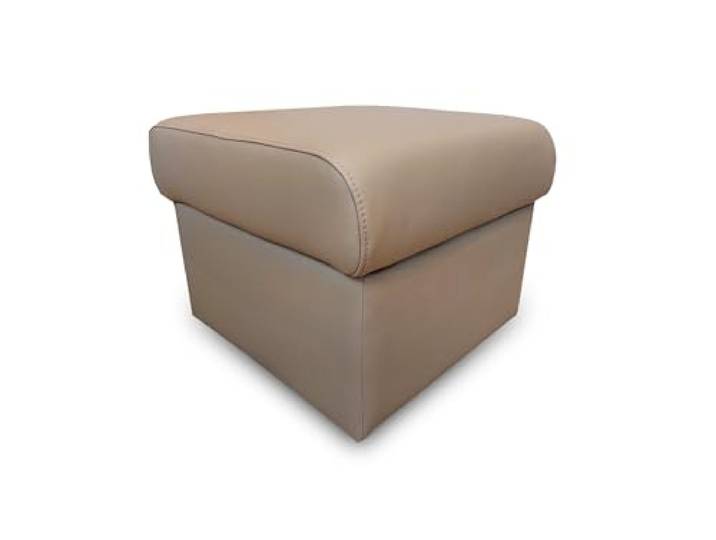 Quattro Meble Beige Mocca Echtleder Hocker aufklappbar mit Stauraum Sitzhocker Rindsleder Sitzwürfel Fußhocker Polsterhocker beiges Echt Leder Puff (50x50 x H40 cm)