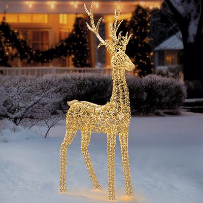 Gold Foil Micro LED Outdoor Reindeer - 4' - Ballard Designs