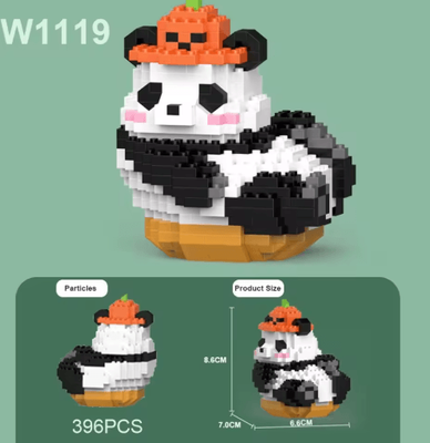 Inspire Picks Creative DIY Mini Chinese Style Panda Building Block Set Cute Educational Animal Toy For Kids 396pcs