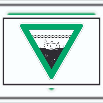 HB-Druck Laichzeit Laichschonbezirk Symbol Schild A5 Rückseite selbstklebend