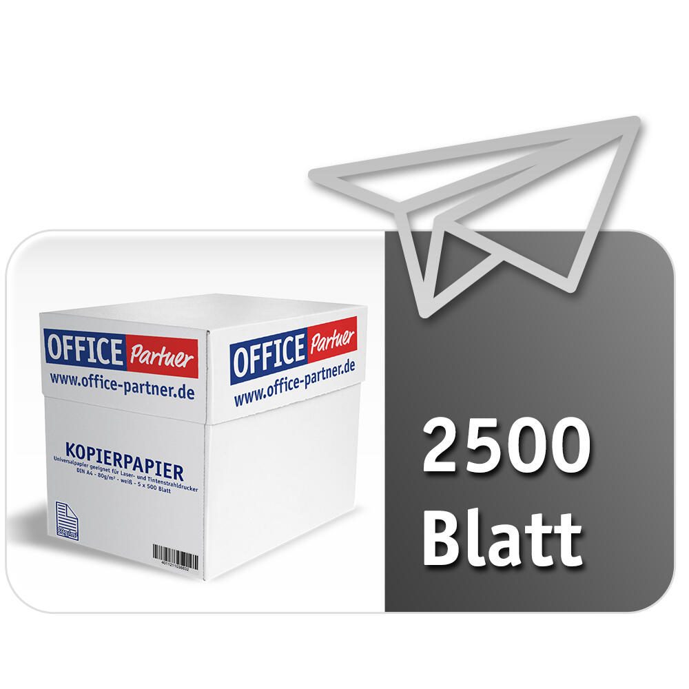 OFFICE-Partner OFFICE Partner Premium Kopierpapier, weiß - DIN A4 80g/m² - 2.500 Blatt OP99012-2500