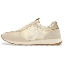 Fitflop für Damen. A5Q-675 Retro Q FF Metallic gold metallic Lederschuhe (38), Wohnung, Schnürsenkel, Lässig