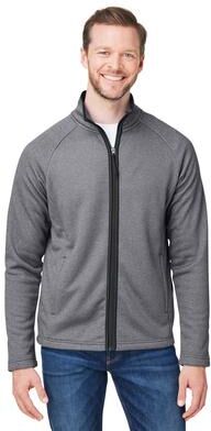 CORE365 CE72 Men's Venture Heathered Stripe Full-Zip Jacket in Black/White size Medium   Polyester