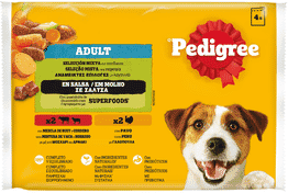 Pedigree Seleção Mista de Frango, Boi e Legumes em Molho 13 uds x 4 uds