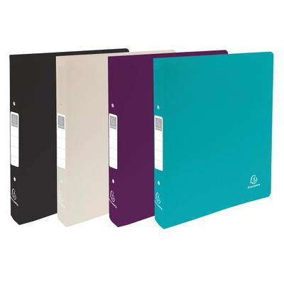 Exacompta 54830E 12x Flexibles Ringbuch A4, 2 Ringe 30mm, Recycling-PP, Titan Farben sortiert