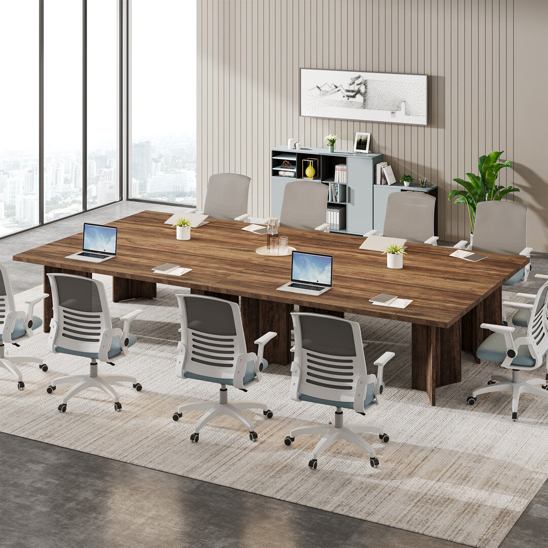 Blue Elephant 160 cm Rectangle Conference Table Rustic Brown 4