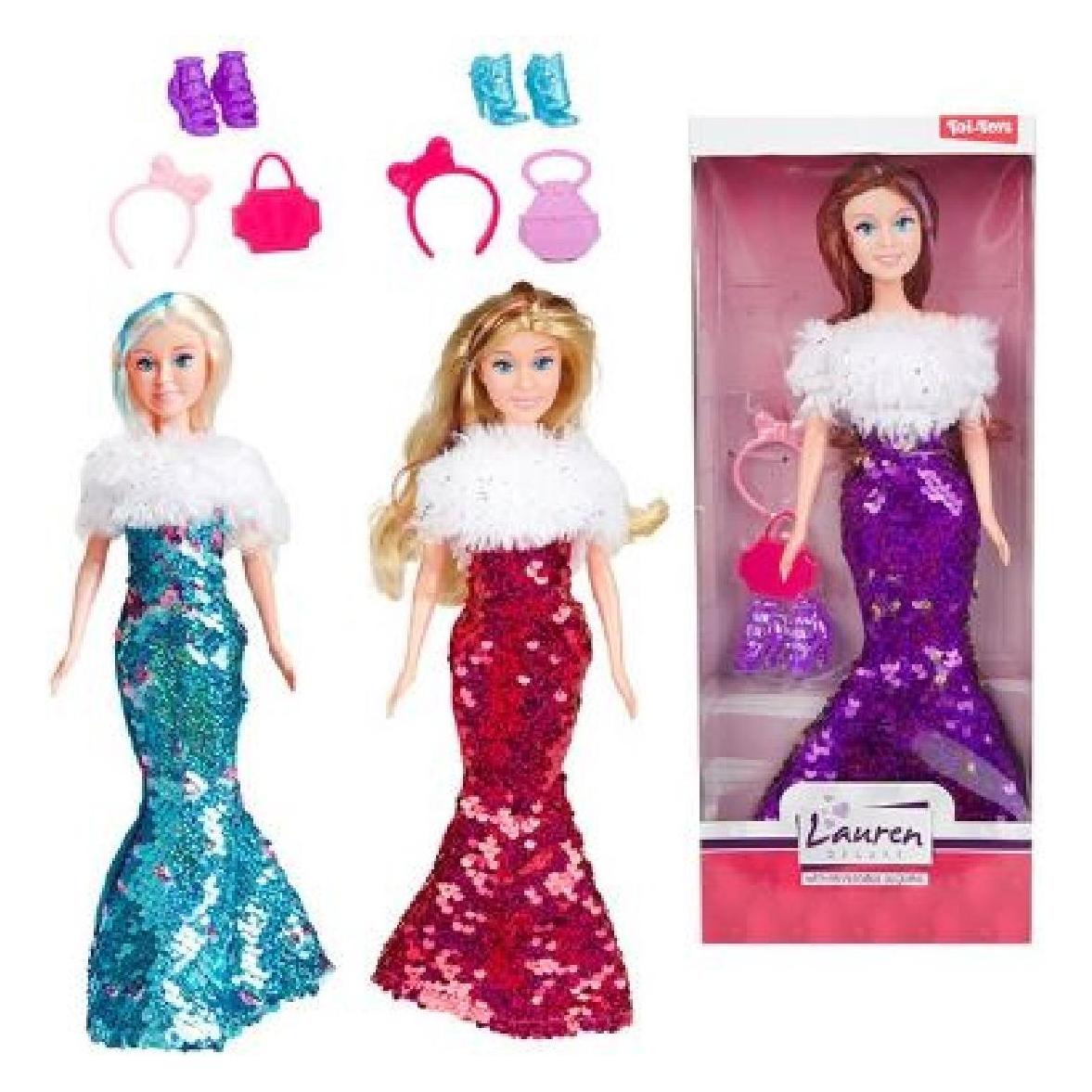 Toi-Toys Lauren Puppe Gala Pailletten wendbar 3f sortiert (39961Z)
