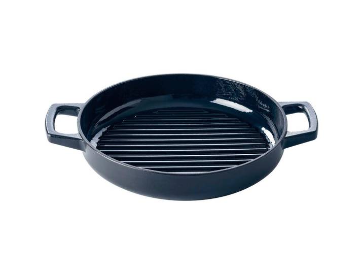 Grillpfanne Beka Nori, Schwarz, Metall, 3 l, rund, hitzebeständige Griffe, backofengeeignet, antihaftbeschichtet, geschmacksneutral, schadstofffrei gemäß EU-Standards, Kochgeschirr, Pfannen, Grillpfannen