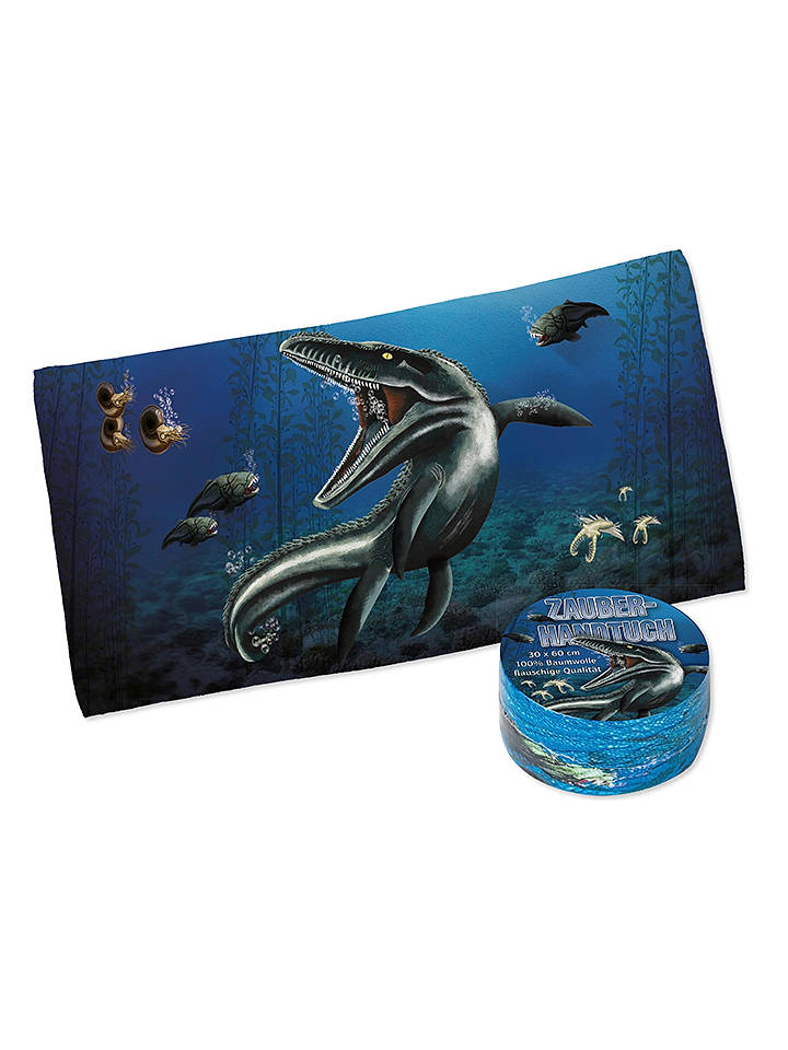 Lutz Mauder Zauberhandtuch "Unterwasser Dinos" in Dunkelblau - (L)60 x (B)30 cm - onesize