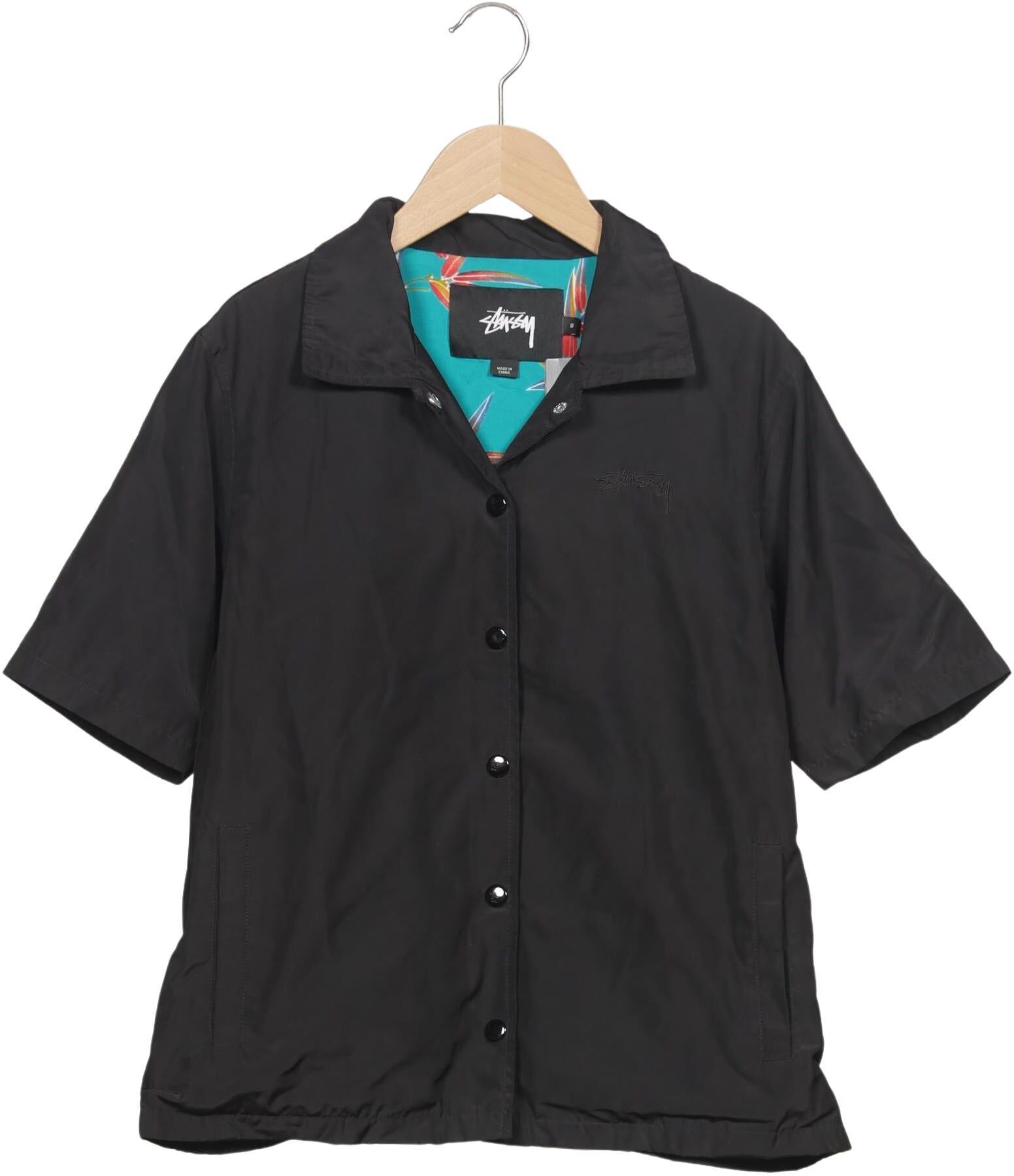Stüssy Damen Jacke, Schwarz, Gr. S, Synthetik / Viskose - Second Hand