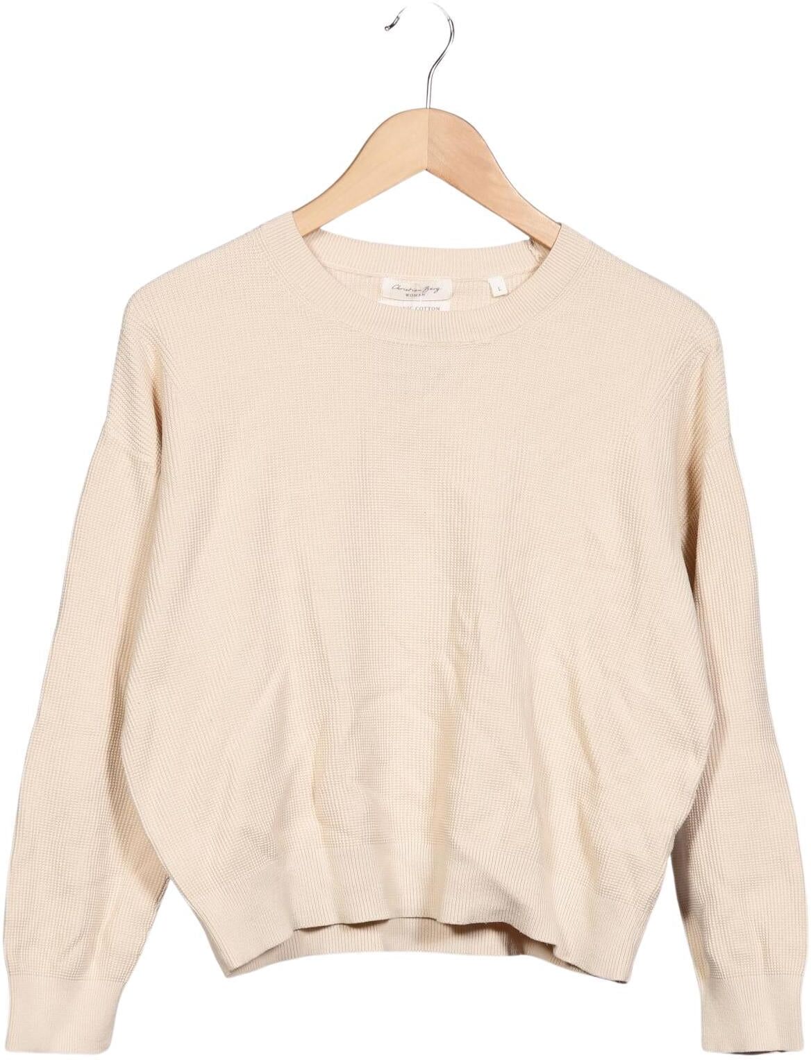Christian Berg Damen Pullover, Beige, Gr. L, Baumwolle - Second Hand