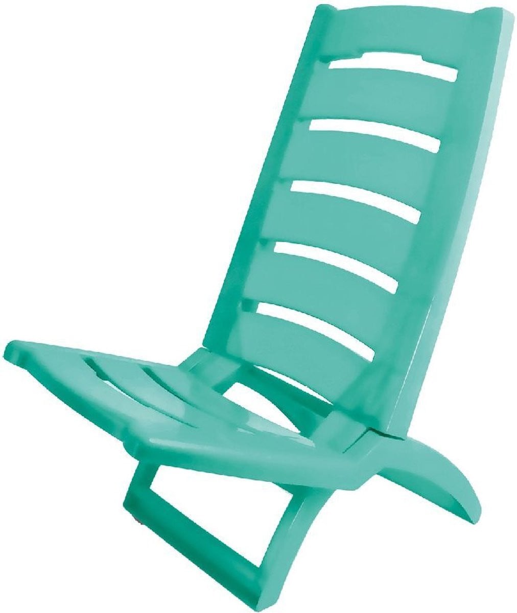 Opklapbare strandstoel in turquoise, 37 x 79 cm