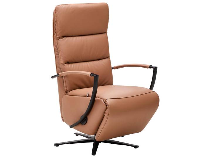 Cantus Relaxsessel, Braun, Metall, Echtleder, Color-Finish-Leder, 64x112x80 cm, Fußauswahl, Lederauswahl, Stoffauswahl, Wohnzimmer, Sessel, Relaxsessel