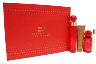 Perry Ellis 360 Red for Women 4 Piece Gift Set Standard Eau De Parfum for Women