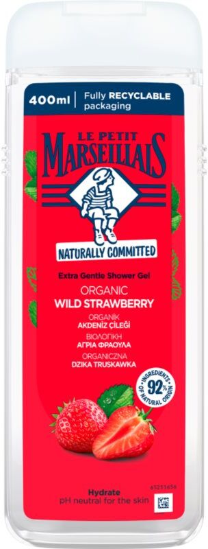 Le Petit Marseillais Organic Wild Strawberry sanftes Duschgel 400 ml