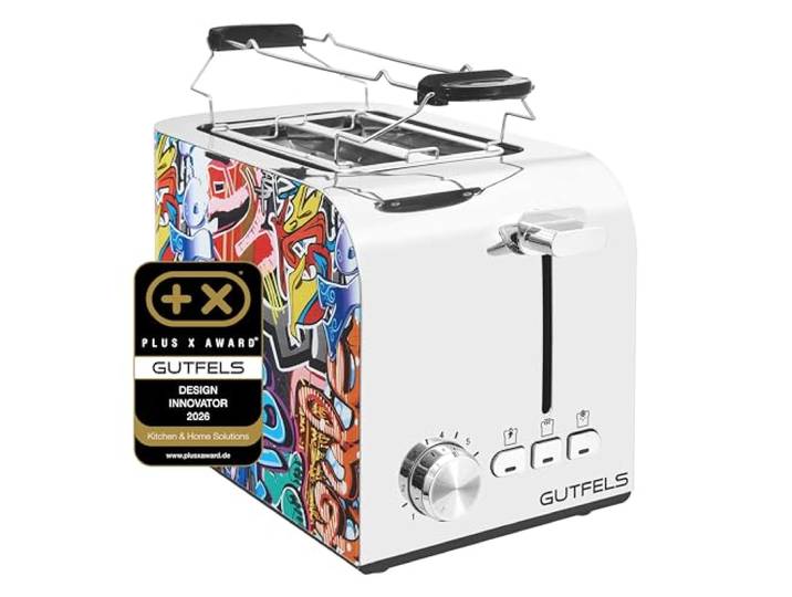 GUTFELS Toaster Bunt TOAST 3010 G - 2 Scheiben, Graffiti-Design