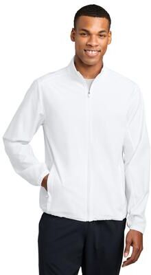 Sport-Tek JST480 Repeat Jacket in White size Small   90% polyester, 10% spandex