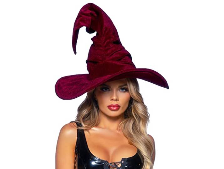 Leg Avenue Carnaval Velvet ruched witch hat, Onesize (Bourgondië)