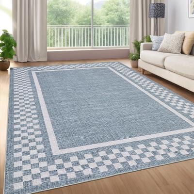 Garvee Small Square Geometric Bordered Area Rug