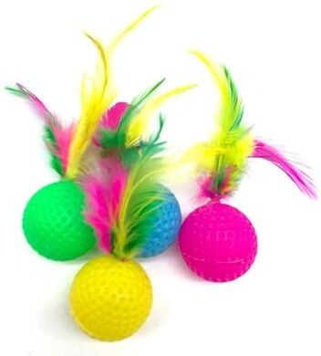 Inspired Finds 5 Piece Feather Shuttlecock Crinkle Cat Balls For Interactive Indoor Play 5 Piece Feather Shuttlecock Crinkle Cat Balls For Interactive Indoor Play