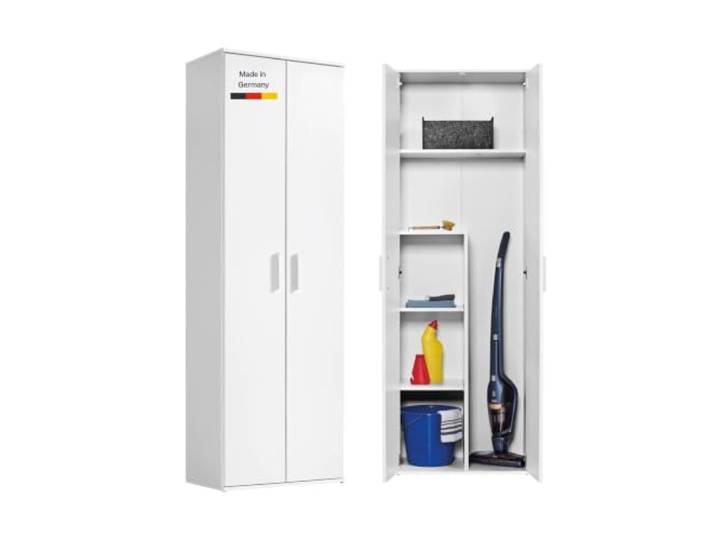 Mehrzweckschrank Besenschrank weiß Der Lange Made in Germany Schrank 60 cm