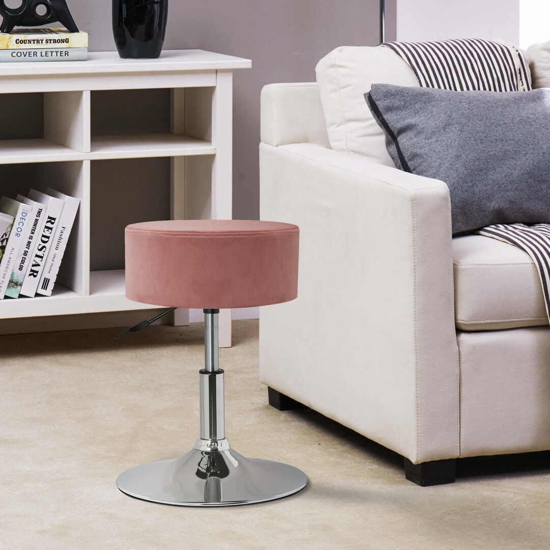 Ebern Designs Crofford Iron Accent Stool Pink