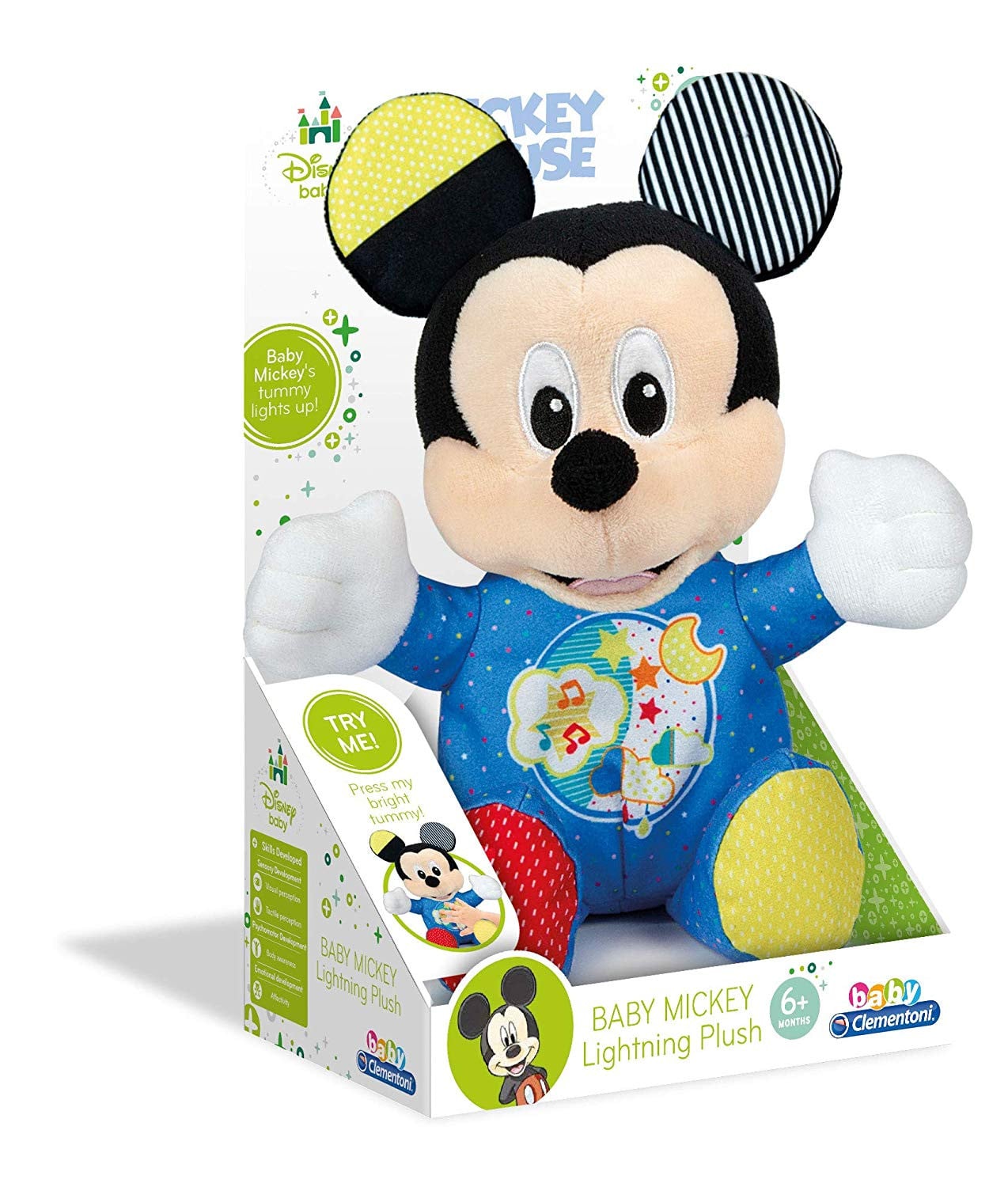 Clementoni Baby Mickey interactieve zachte knuffel met licht en geluid