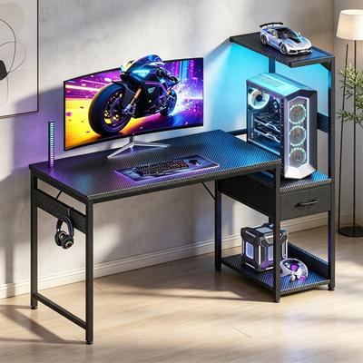 No Computer Desk with Storage Shelves