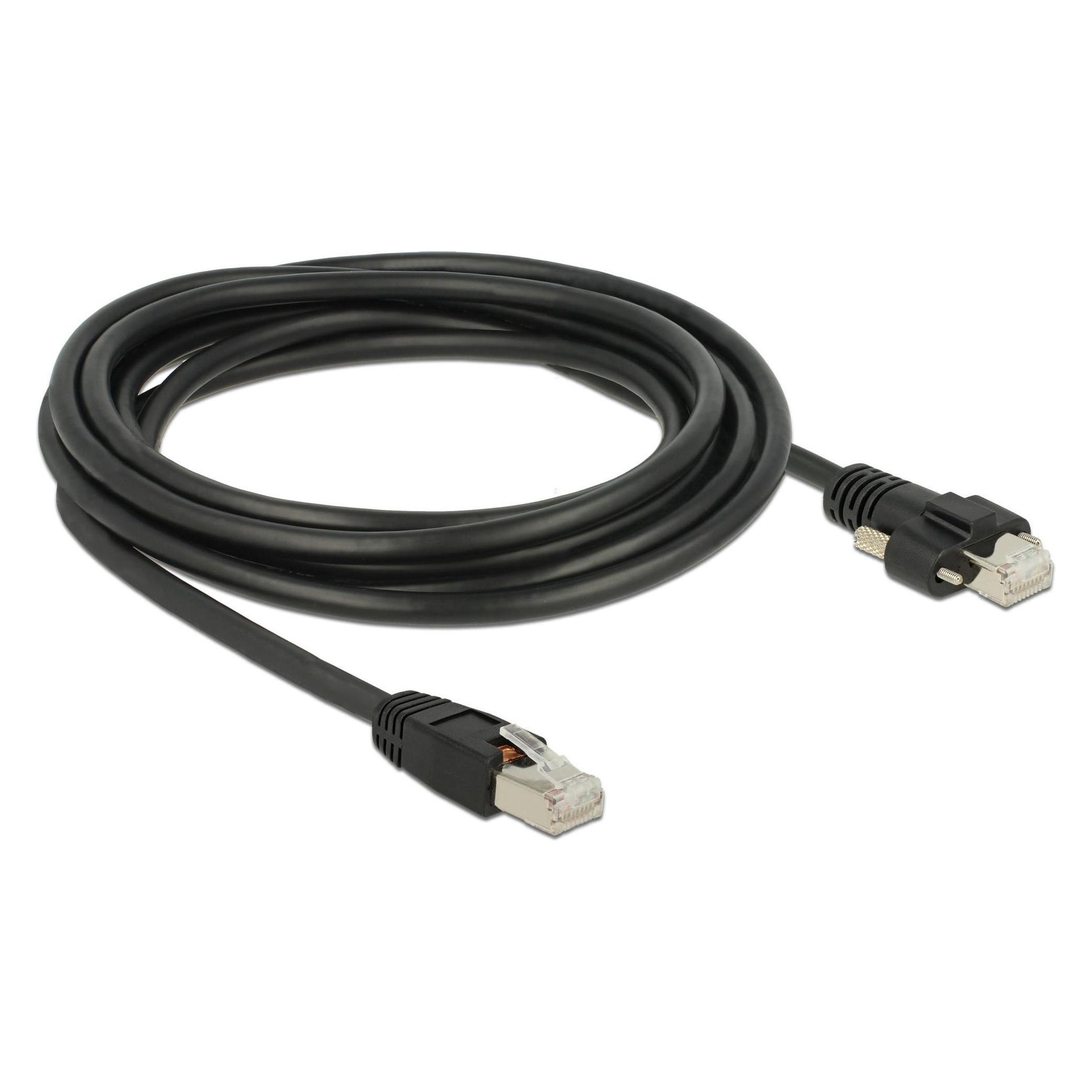 Delock Patchkabel: S/STP 3m schwarz (S/FTP, S/STP, STP, CAT6, 3 m) (85669)
