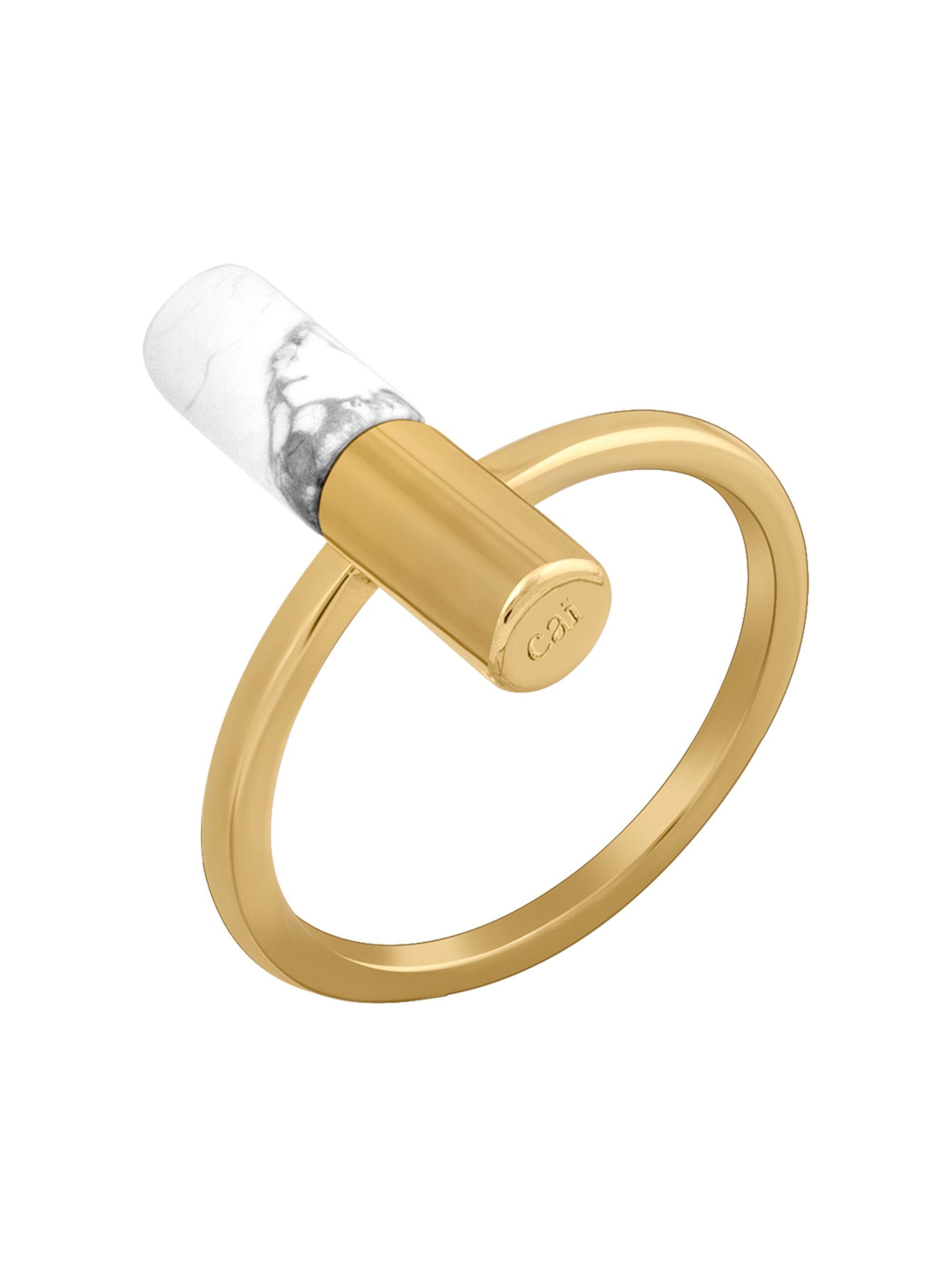 cai Ring 925/- Sterling Silber vergoldet Howlith