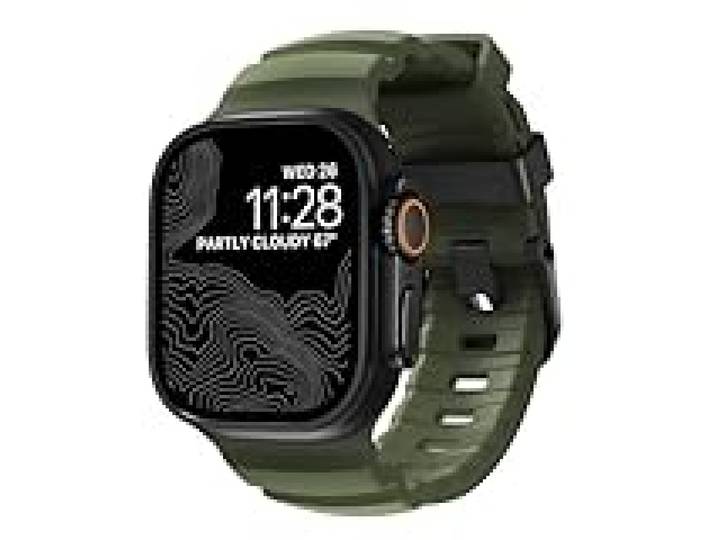 NOMAD Bracelet Sport Rocky Point Forest pour Apple Watch – Bracelet Robuste pour Apple Watch 46/49 Mm avec Finitions en Titane Noir. Aventurier pour Hommes Et Femmes.