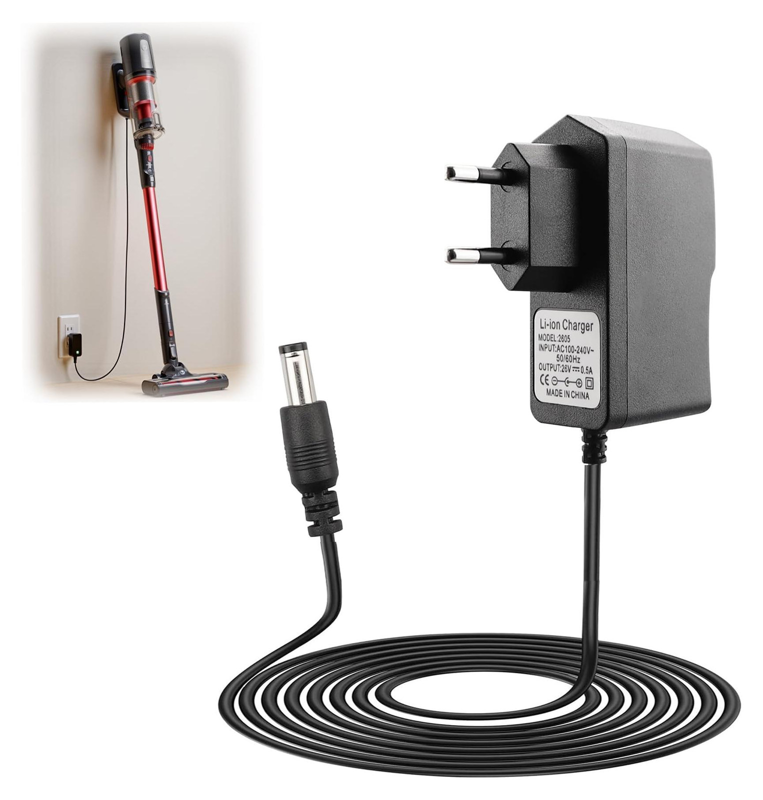 Dripio Universele Stofzuigerlader 26 V, 0,5 A, geschikt voor Hoover H-Free