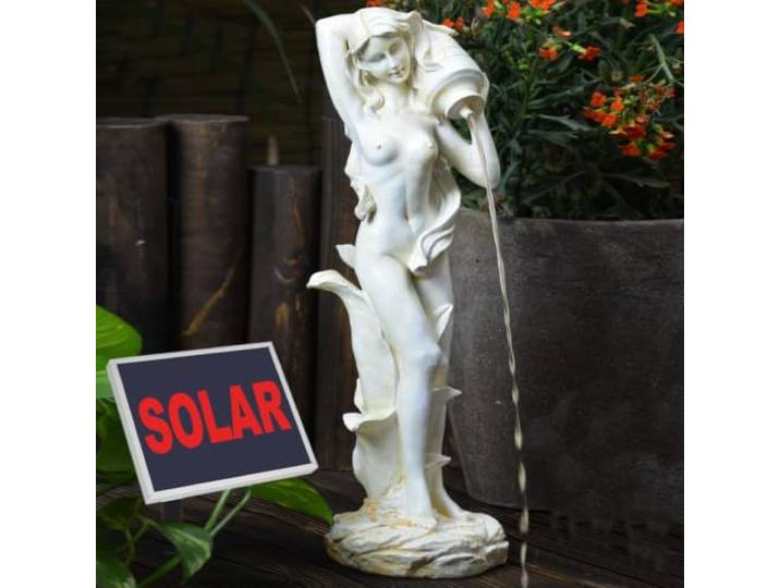 Garten BRUNNEN SOLAR TEICHPUMPE SOLAR SPRINGBRUNNEN GARTENBRUNNEN SOLAR WASSERSPIEL Muse mit Wasserkrug Set SOLAR PUMPE TEICHPUMPE f. TERRASSE TEICH Garten GARTENTEICH (7-SP02127V007)
