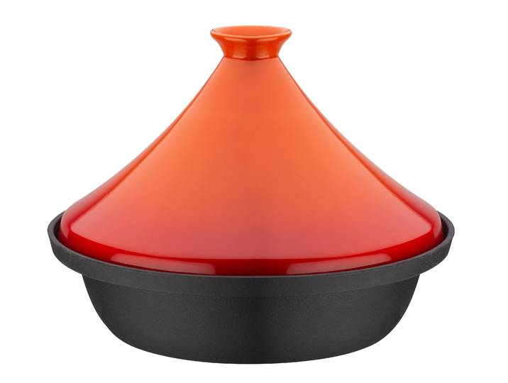 Schmortopf GSW Shadow , orange, H:22cm Ø:30cm, Töpfe, Schmortopf, Orientalische Tajine aus Gusseisen für die schonende Zubereitung