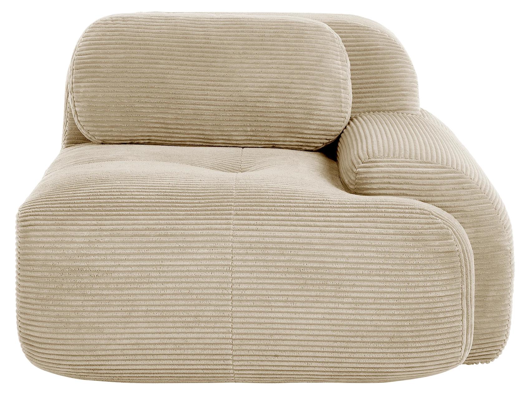 Moderne Sofa - Wohnzimmersofa - Stil D - Ohne Armlehnen - Mit Kissen - Cordstoffbezug - Beige
