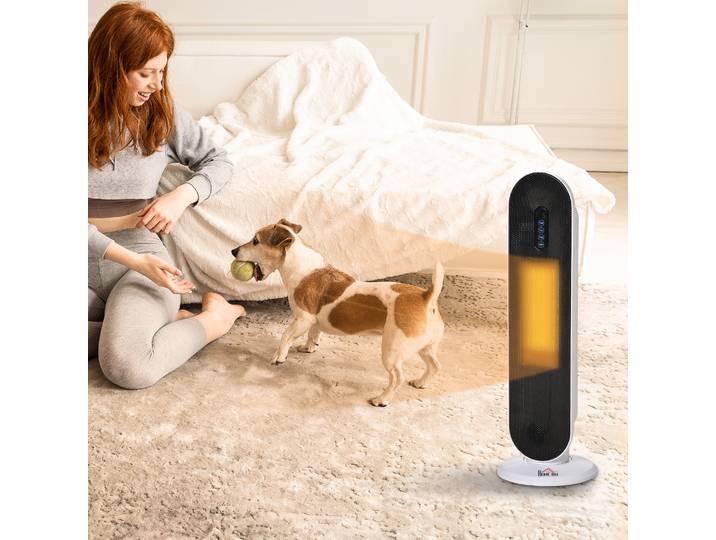 HOMCOM Chauffage Céramique 2000W Oscillant avec Télécommande