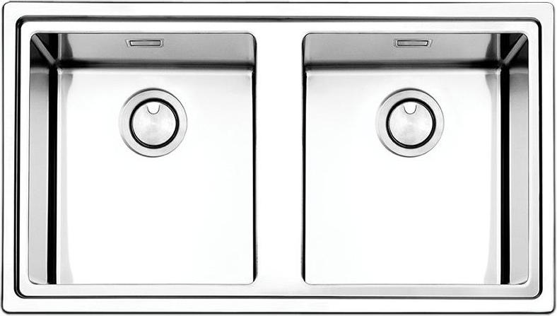Apell Linear Plus LNP862IBC, Aufsatzwanne, Rechteckig, Edelstahl, Edelstahl, 2 Becken, Rechteckig