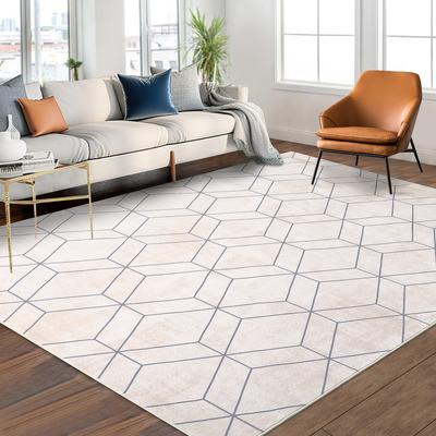 Garvee Abstract Geo Washable Area Rug