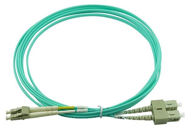 BlueOptics Compatibele Cisco CAB-OM3-SC-LC-50M Dubbelkern Glasvezel Patchkabel, LC-UPC/SC-UPC, Beige, 50 meter, Multimode, G50/125µm OM3, Keramische Connectoren