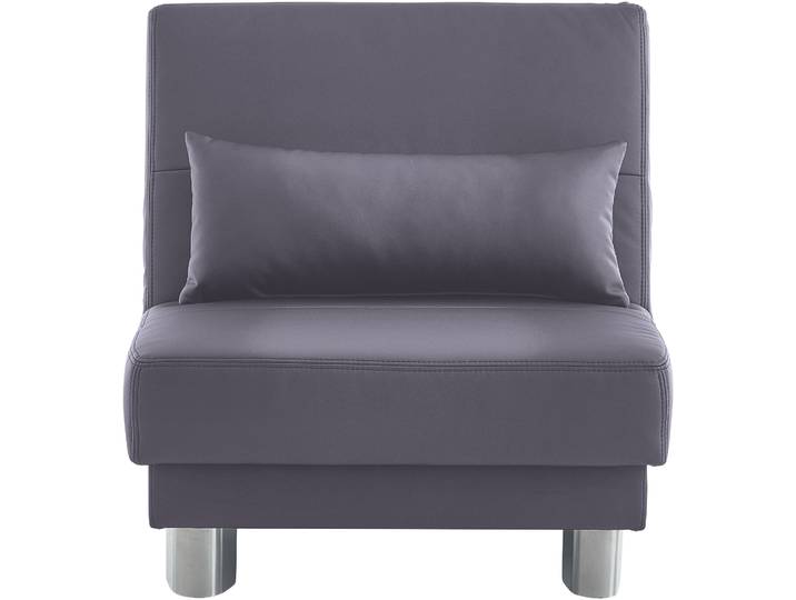 Schlafsofa, Kunstleder, Braun (Schlamm), 80×195 cm, Ausziehbar, Modern, Inosign