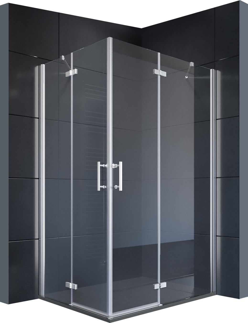 SONNI Duschkabine Eckeinstieg Dusche Scharniertür Duschabtrennung Nano Glas Eckdusche 100x80x195cm 6mm ESG-Sicherheitsglas