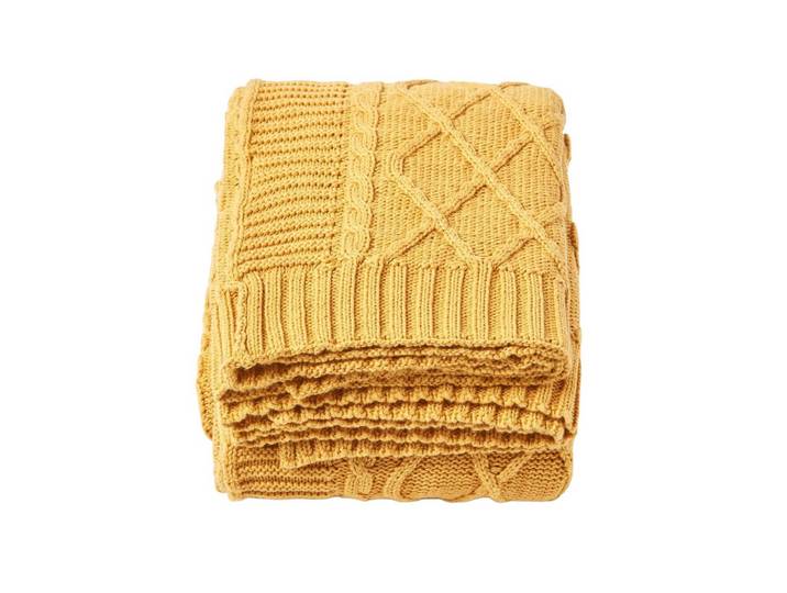 STRICKDECKE 130/170 cm, Baumwolle mit Rautenmuster