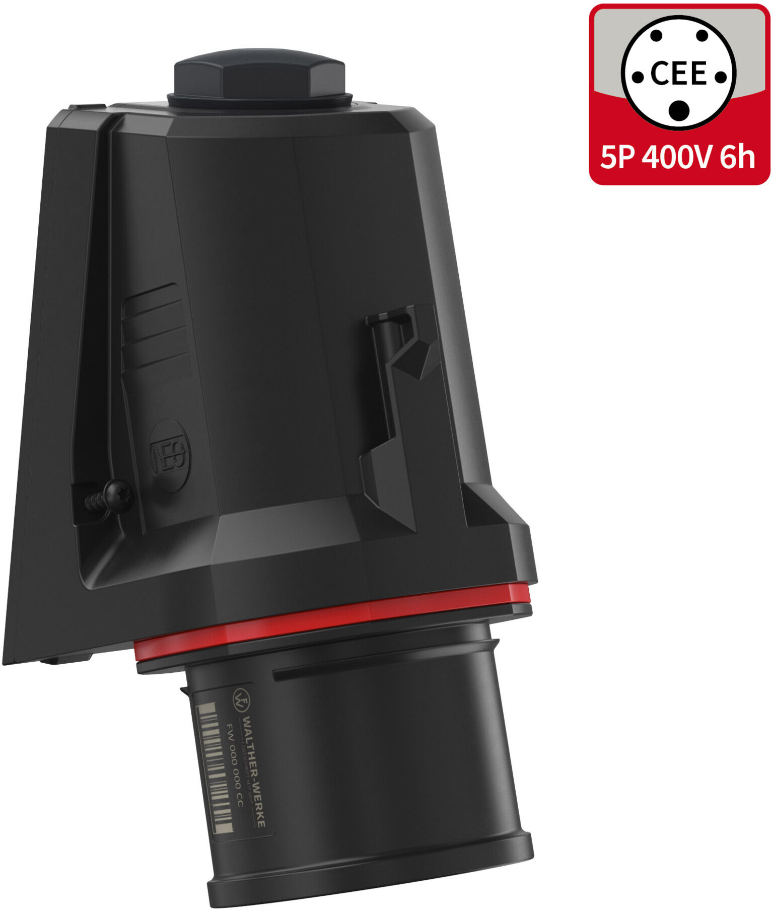 walther CEE NEO Wandgerätestecker FW730506CC 32A 5P 6h ; walther_werke)